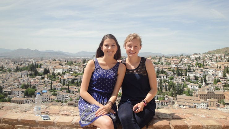 Danielle and Jess, another Language Homestay participant, in Spain.