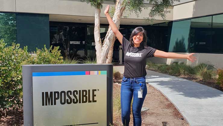 Anum in front of Impossible Foods!