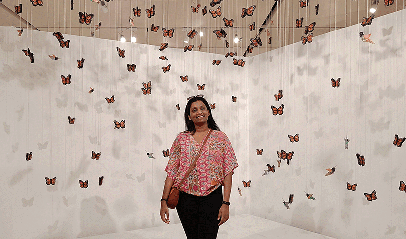 Anaka on her trip to the Mingei Museum in San Diego