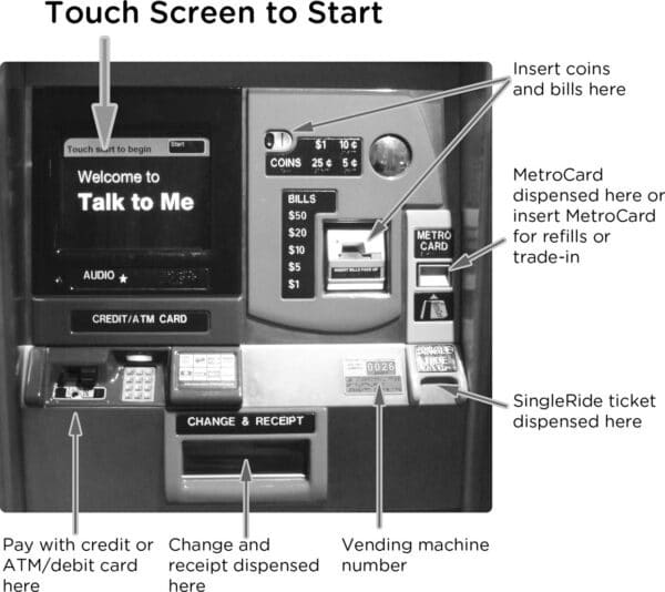 MTA vending machine for buying a metrocard