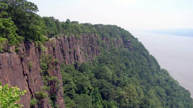 The Palisades, as seen from Palisades Parkway.
