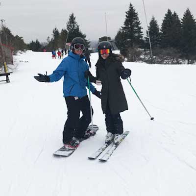 Skiing is one of his favorite winter activities!
