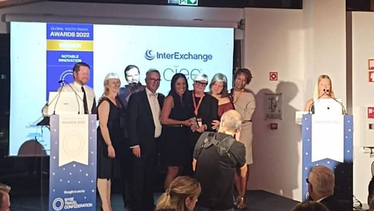 InterExchange and CIEE accept the award at the WYSTC conference in Lisbon
