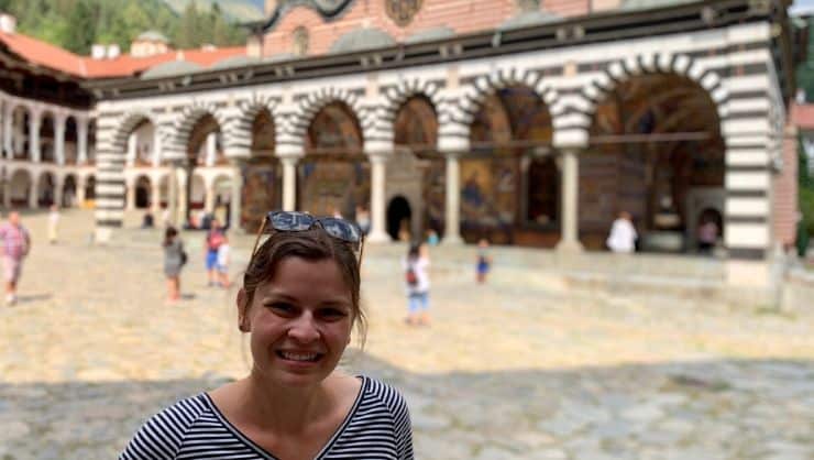 Visiting Rila Monastery, a 10th-century Eastern Orthodox monastery, in Bulgaria.