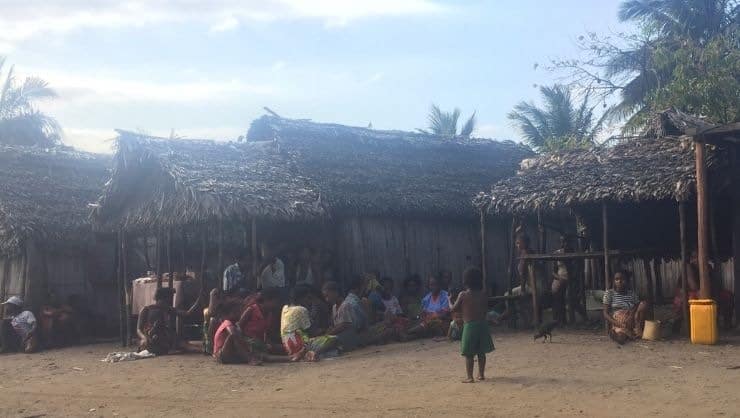 Female weavers meet in the hamlet of Ambandrika in Saint Luce, Madagascar