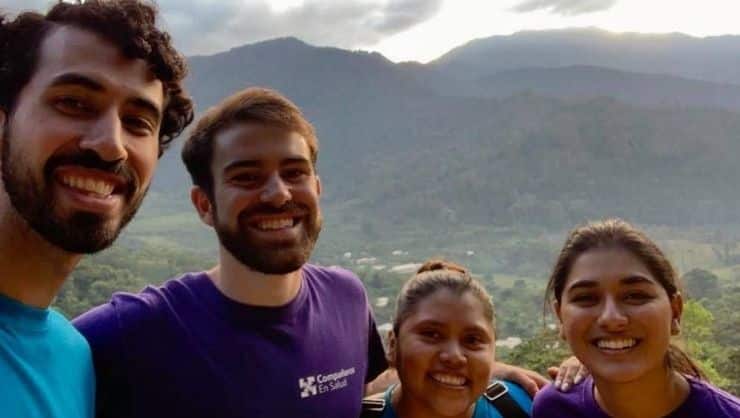Shivani and the other members of the acompañantes team (Jack, Daniel, and Mayra) on their way to visit acompañantes in the community of Laguna del Cofre