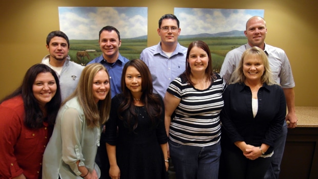 Sam poses with her colleagues during her U.S. internship.