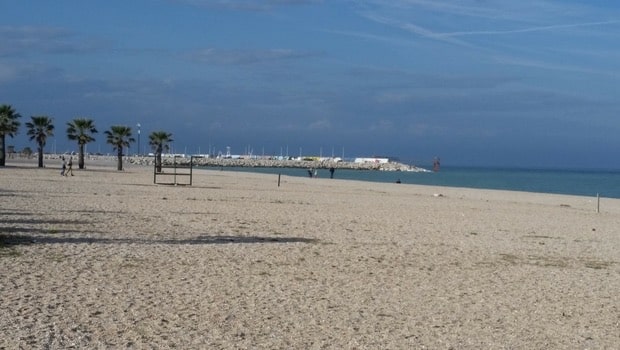 Clean, sandy beaches abut the Adriatic Sea in Le Marche.