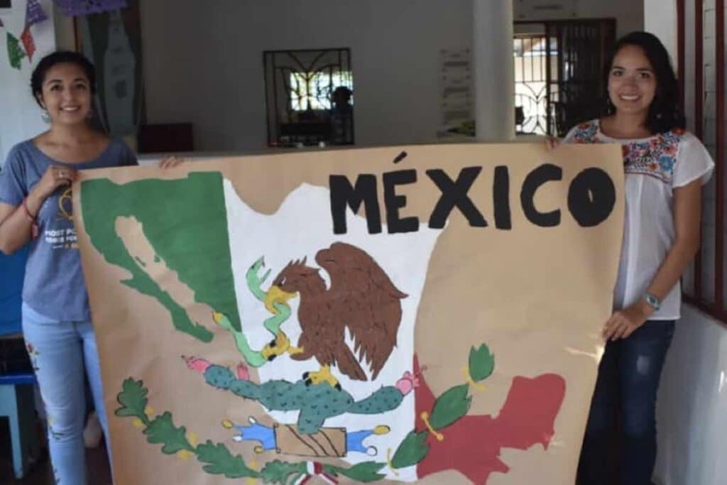 Johana and Betty share a Mexican tradition with the Mariposa girls.