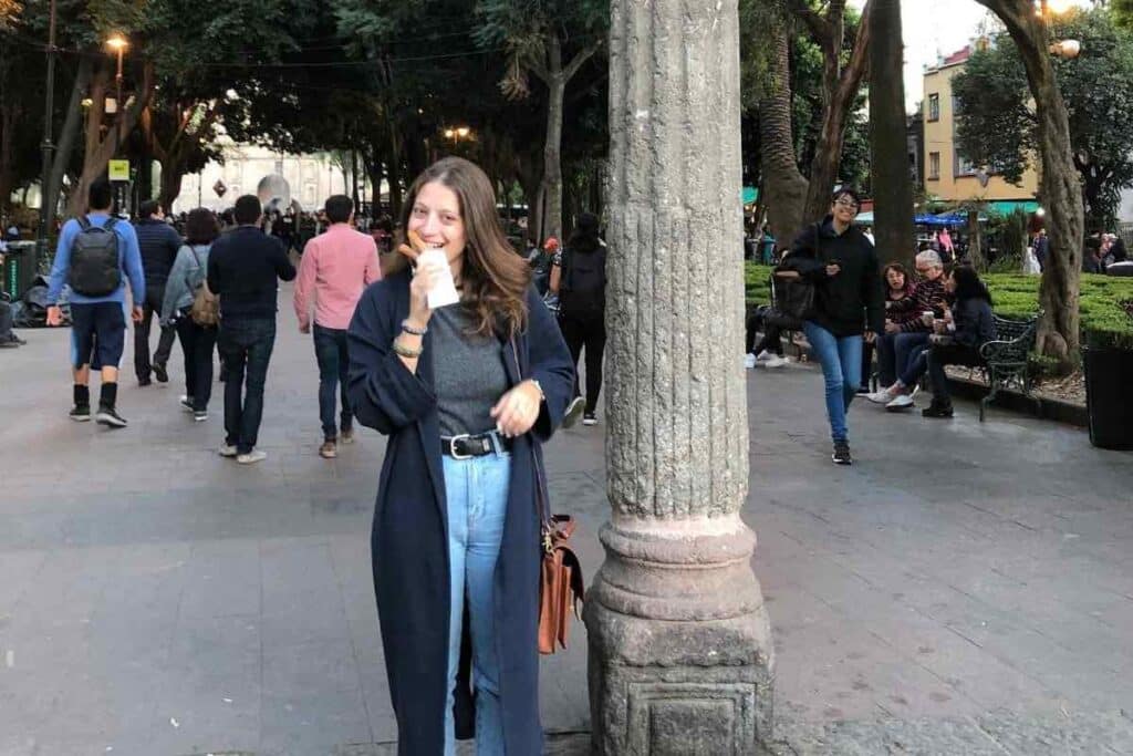 Enjoying a churro in Mexico City, Mexico.