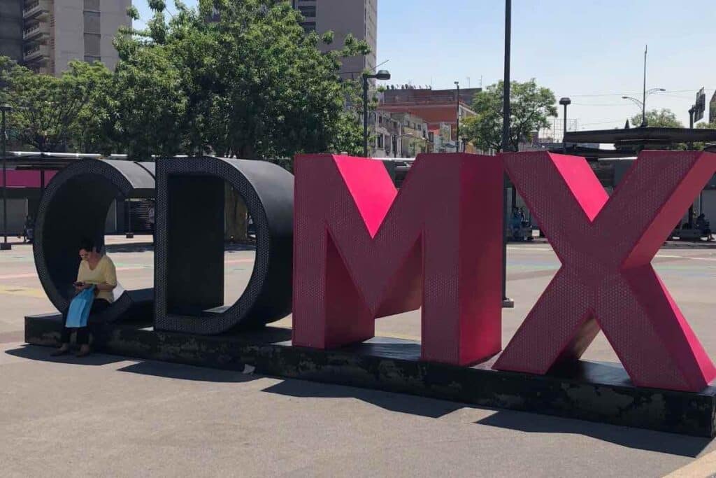 A CDMX sign, which is the local abbreviation for Cuidad de Mexico (Mexico City).