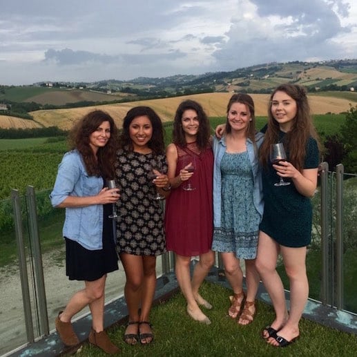 In good spirits at the Murola Winery in Urbsaglia, Italy.