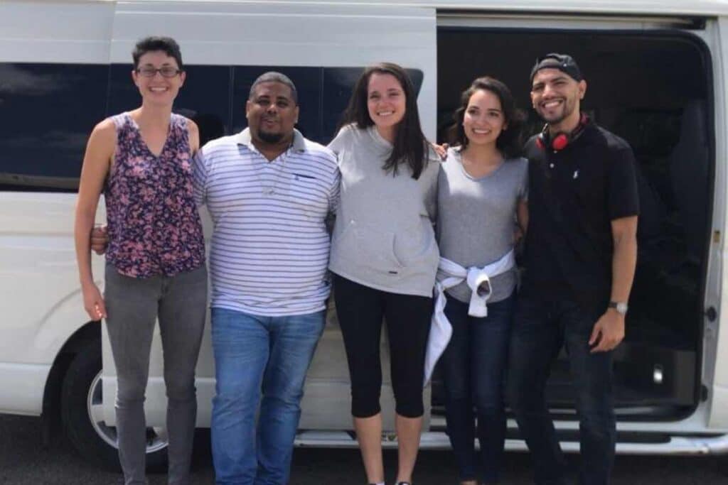 Arriving in the Dominican Republic with other volunteers.