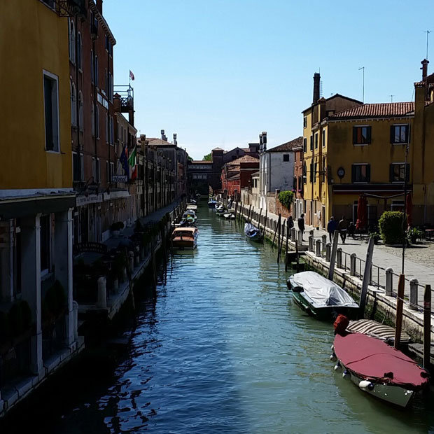Views of the canals in Venice.